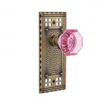 Nostalgic Warehouse 724323 - Nostalgic Warehouse Craftsman Plate Privacy Waldorf Pink Door Knob in Antique Brass