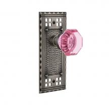 Nostalgic Warehouse 724327 - Nostalgic Warehouse Craftsman Plate Privacy Waldorf Pink Door Knob in Antique Pewter