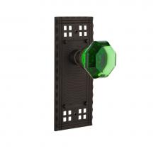 Nostalgic Warehouse 724332 - Nostalgic Warehouse Craftsman Plate Privacy Waldorf Emerald Door Knob in Oil-Rubbed Bronze