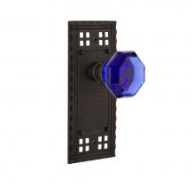 Nostalgic Warehouse 724342 - Nostalgic Warehouse Craftsman Plate Privacy Waldorf Cobalt Door Knob in Oil-Rubbed Bronze