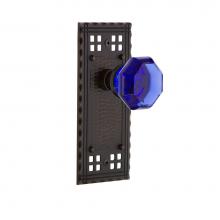 Nostalgic Warehouse 724350 - Nostalgic Warehouse Craftsman Plate Privacy Waldorf Cobalt Door Knob in Timeless Bronze