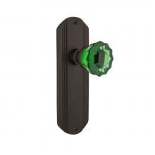 Nostalgic Warehouse 724374 - Nostalgic Warehouse Deco Plate Privacy Crystal Emerald Glass Door Knob in Oil-Rubbed Bronze