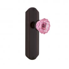 Nostalgic Warehouse 724381 - Nostalgic Warehouse Deco Plate Privacy Crystal Pink Glass Door Knob in Timeless Bronze
