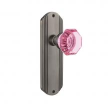 Nostalgic Warehouse 724407 - Nostalgic Warehouse Deco Plate Privacy Waldorf Pink Door Knob in Antique Pewter