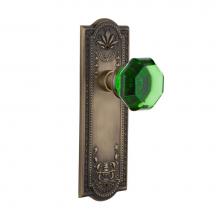 Nostalgic Warehouse 724608 - Nostalgic Warehouse Meadows Plate Privacy Waldorf Emerald Door Knob in Antique Brass