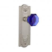 Nostalgic Warehouse 724630 - Nostalgic Warehouse Meadows Plate Privacy Waldorf Cobalt Door Knob in Satin Nickel