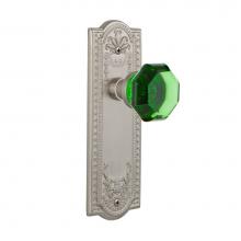 Nostalgic Warehouse 724632 - Nostalgic Warehouse Meadows Plate Privacy Waldorf Emerald Door Knob in Satin Nickel