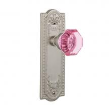 Nostalgic Warehouse 724651 - Nostalgic Warehouse Meadows Plate Privacy Waldorf Pink Door Knob in Satin Nickel