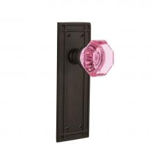 Nostalgic Warehouse 724709 - Nostalgic Warehouse Mission Plate Privacy Waldorf Pink Door Knob in Oil-Rubbed Bronze