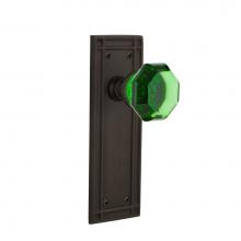 Nostalgic Warehouse 724710 - Nostalgic Warehouse Mission Plate Privacy Waldorf Emerald Door Knob in Oil-Rubbed Bronze