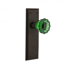 Nostalgic Warehouse 724752 - Nostalgic Warehouse New York Plate Privacy Crystal Emerald Glass Door Knob in Oil-Rubbed Bronze