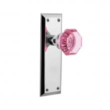Nostalgic Warehouse 724789 - Nostalgic Warehouse New York Plate Privacy Waldorf Pink Door Knob in Bright Chrome