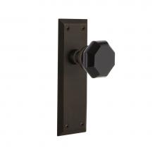 Nostalgic Warehouse 724807 - Nostalgic Warehouse New York Plate Privacy Waldorf Black Door Knob in Oil-Rubbed Bronze
