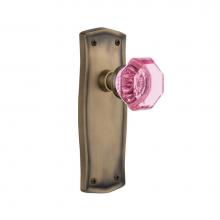 Nostalgic Warehouse 724893 - Nostalgic Warehouse Prairie Plate Privacy Waldorf Pink Door Knob in Antique Brass
