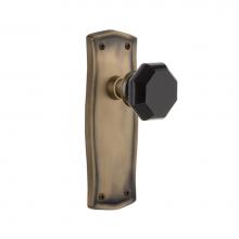 Nostalgic Warehouse 724895 - Nostalgic Warehouse Prairie Plate Privacy Waldorf Black Door Knob in Antique Brass