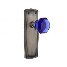 Nostalgic Warehouse 724908 - Nostalgic Warehouse Prairie Plate Privacy Waldorf Cobalt Door Knob in Antique Pewter