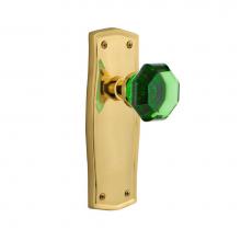 Nostalgic Warehouse 724922 - Nostalgic Warehouse Prairie Plate Privacy Waldorf Emerald Door Knob in Polished Brass