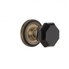Nostalgic Warehouse 725019 - Nostalgic Warehouse Rope Rosette Privacy Waldorf Black Door Knob in Antique Brass