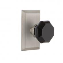 Nostalgic Warehouse 725145 - Nostalgic Warehouse Studio Plate Privacy Waldorf Black Door Knob in Satin Nickel