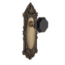 Nostalgic Warehouse 725211 - Nostalgic Warehouse Victorian Plate Privacy Waldorf Black Door Knob in Antique Brass