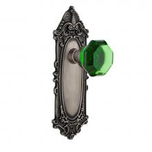 Nostalgic Warehouse 725222 - Nostalgic Warehouse Victorian Plate Privacy Waldorf Emerald Door Knob in Antique Pewter