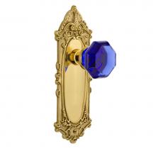 Nostalgic Warehouse 725228 - Nostalgic Warehouse Victorian Plate Privacy Waldorf Cobalt Door Knob in Polished Brass