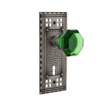 Nostalgic Warehouse 725300 - Nostalgic Warehouse Craftsman Plate with Keyhole Privacy Waldorf Emerald Door Knob in Antique Pewt