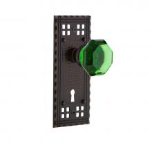 Nostalgic Warehouse 725332 - Nostalgic Warehouse Craftsman Plate with Keyhole Privacy Waldorf Emerald Door Knob in Timeless Bro