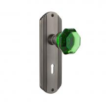 Nostalgic Warehouse 725388 - Nostalgic Warehouse Deco Plate with Keyhole Privacy Waldorf Emerald Door Knob in Antique Pewter