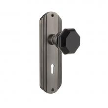 Nostalgic Warehouse 725401 - Nostalgic Warehouse Deco Plate with Keyhole Privacy Waldorf Black Door Knob in Antique Pewter