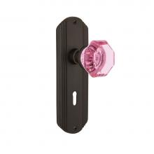 Nostalgic Warehouse 725407 - Nostalgic Warehouse Deco Plate with Keyhole Privacy Waldorf Pink Door Knob in Oil-Rubbed Bronze