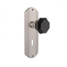 Nostalgic Warehouse 725437 - Nostalgic Warehouse Deco Plate with Keyhole Privacy Waldorf Black Door Knob in Satin Nickel