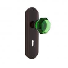 Nostalgic Warehouse 725440 - Nostalgic Warehouse Deco Plate with Keyhole Privacy Waldorf Emerald Door Knob in Timeless Bronze