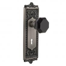 Nostalgic Warehouse 725503 - Nostalgic Warehouse Egg & Dart Plate with Keyhole Privacy Waldorf Black Door Knob in Antique P