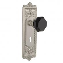 Nostalgic Warehouse 725515 - Nostalgic Warehouse Egg & Dart Plate with Keyhole Privacy Waldorf Black Door Knob in Satin Nic