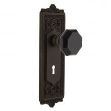 Nostalgic Warehouse 725527 - Nostalgic Warehouse Egg & Dart Plate with Keyhole Privacy Waldorf Black Door Knob in Oil-Rubbe