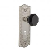 Nostalgic Warehouse 725633 - Nostalgic Warehouse Meadows Plate with Keyhole Privacy Waldorf Black Door Knob in Satin Nickel