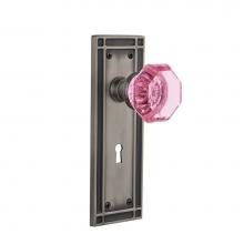 Nostalgic Warehouse 725677 - Nostalgic Warehouse Mission Plate with Keyhole Privacy Waldorf Pink Door Knob in Antique Pewter