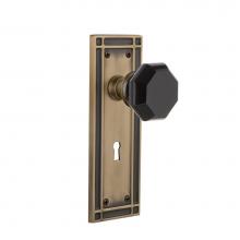 Nostalgic Warehouse 725683 - Nostalgic Warehouse Mission Plate with Keyhole Privacy Waldorf Black Door Knob in Antique Brass