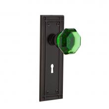 Nostalgic Warehouse 725710 - Nostalgic Warehouse Mission Plate with Keyhole Privacy Waldorf Emerald Door Knob in Timeless Bronz