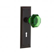 Nostalgic Warehouse 725798 - Nostalgic Warehouse New York Plate with Keyhole Privacy Waldorf Emerald Door Knob in Timeless Bron