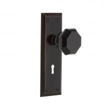 Nostalgic Warehouse 725799 - Nostalgic Warehouse New York Plate with Keyhole Privacy Waldorf Black Door Knob in Timeless Bronze