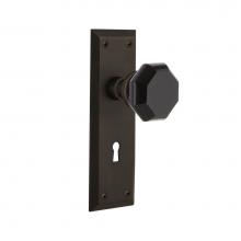 Nostalgic Warehouse 725807 - Nostalgic Warehouse New York Plate with Keyhole Privacy Waldorf Black Door Knob in Oil-Rubbed Bron