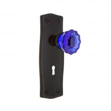 Nostalgic Warehouse 725867 - Nostalgic Warehouse Prairie Plate with Keyhole Privacy Crystal Cobalt Glass Door Knob in Timeless