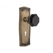 Nostalgic Warehouse 725875 - Nostalgic Warehouse Prairie Plate with Keyhole Privacy Waldorf Black Door Knob in Antique Brass