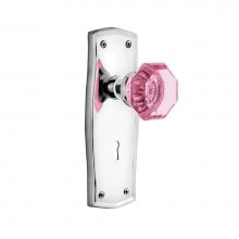 Nostalgic Warehouse 725881 - Nostalgic Warehouse Prairie Plate with Keyhole Privacy Waldorf Pink Door Knob in Bright Chrome