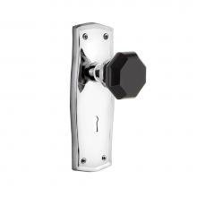 Nostalgic Warehouse 725895 - Nostalgic Warehouse Prairie Plate with Keyhole Privacy Waldorf Black Door Knob in Bright Chrome