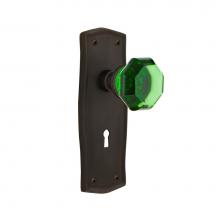 Nostalgic Warehouse 725898 - Nostalgic Warehouse Prairie Plate with Keyhole Privacy Waldorf Emerald Door Knob in Oil-Rubbed Bro