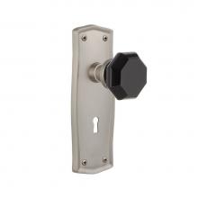Nostalgic Warehouse 725907 - Nostalgic Warehouse Prairie Plate with Keyhole Privacy Waldorf Black Door Knob in Satin Nickel