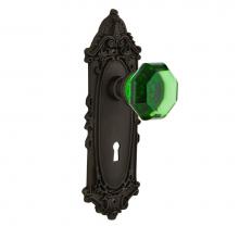Nostalgic Warehouse 726031 - Nostalgic Warehouse Victorian Plate with Keyhole Privacy Waldorf Emerald Door Knob in Oil-Rubbed B